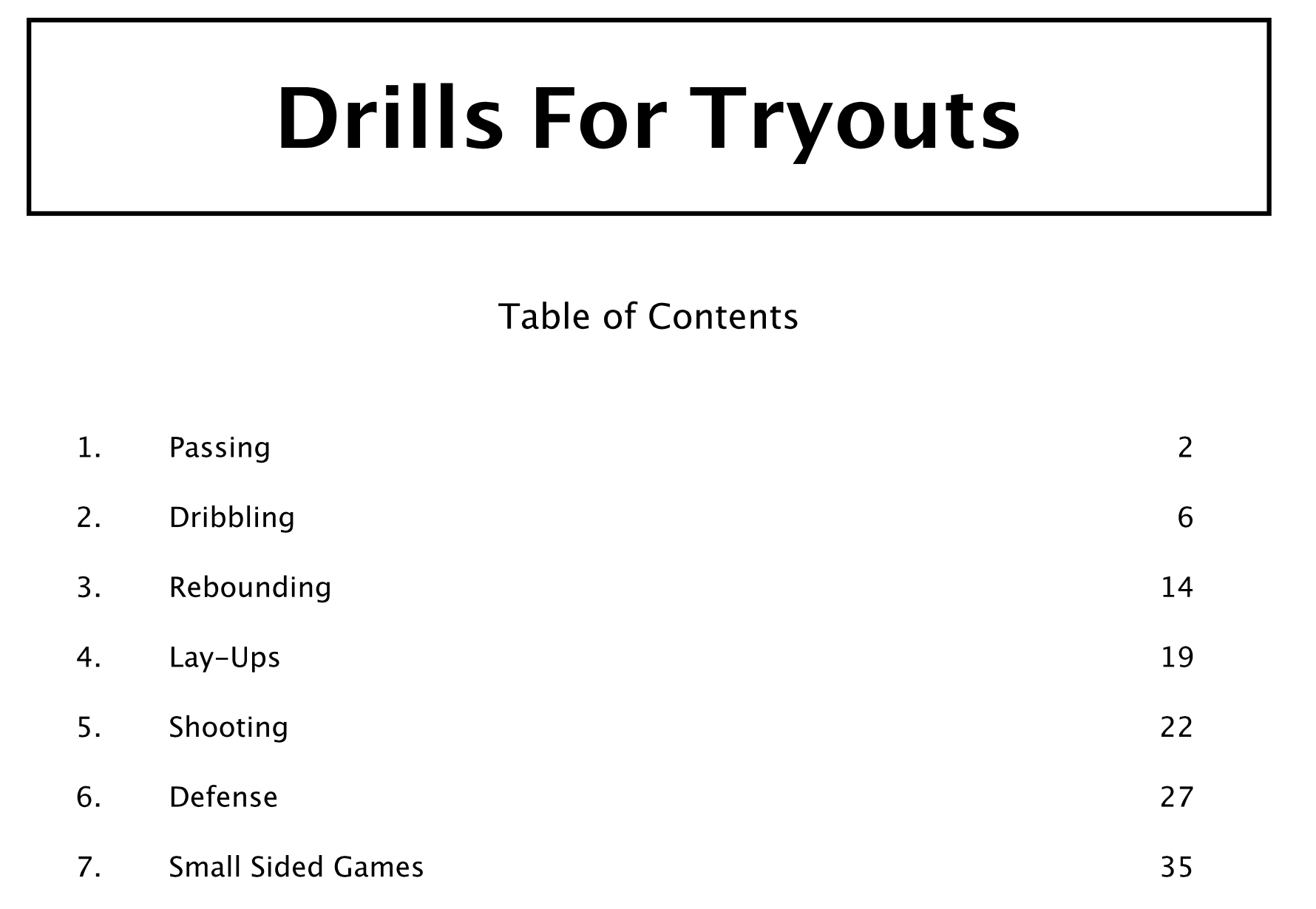 Drills for Tryouts